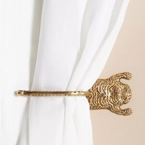 Anthropologie Tibetan Tiger Curtain Gold Tieback
